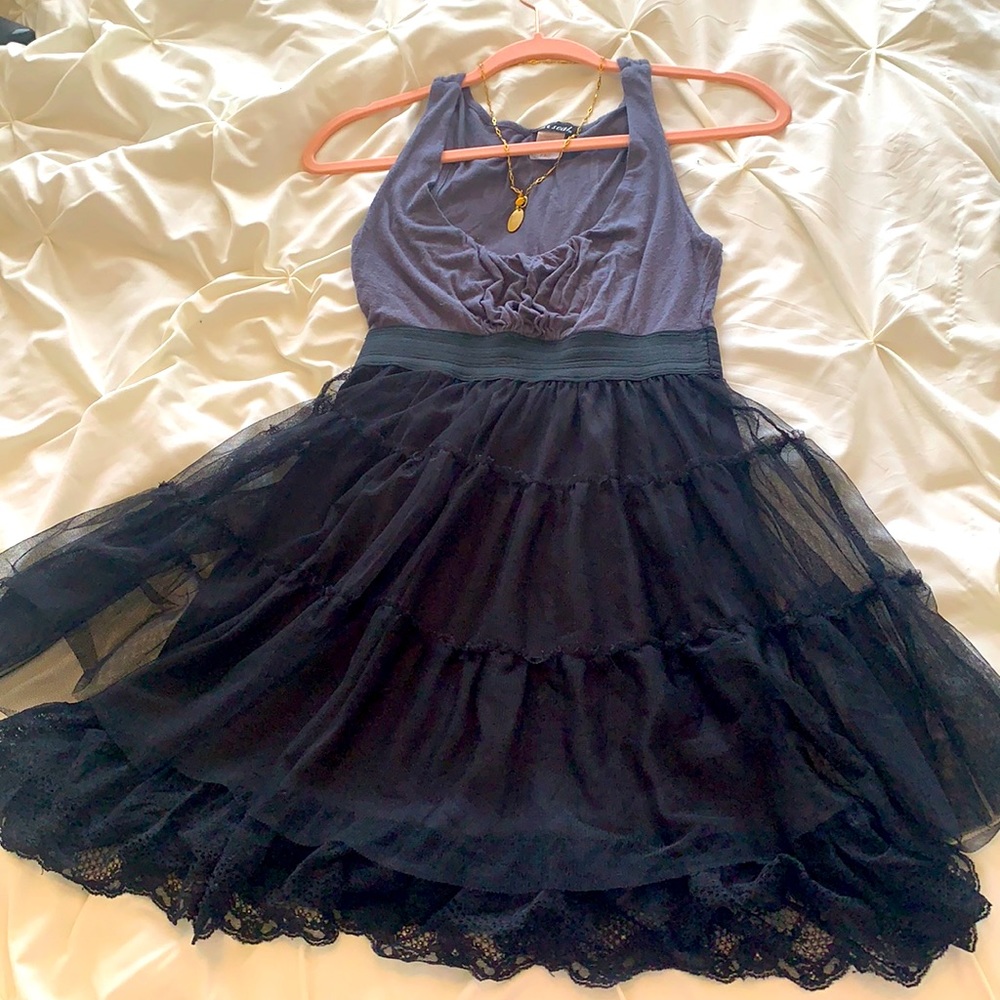 Gray and Black Tulle Dress